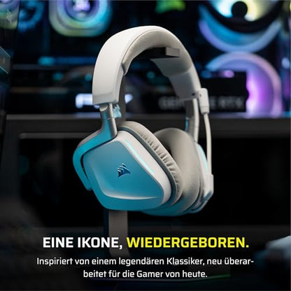 Corsair Void v2 Wireless Gaming Headset with Bluetooth for PC, PS5, PS4, Switch, Mobile – Dolby Atmos, 70 Hr Battery, Dual Wireless, Lightweight, Fast Charging – White | For PC, PS5, PS4, Switch & Mobile ,Dolby Atmos, 70 Hours Battery Life, Double Wireles
