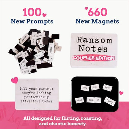 Ransom Notes Couples Edition - The Ridiculous Word Magnet Party Game | Standalone Game for Duos. Easy to Learn in 1 Minute for Hilarious Game Nights. 3+ Players - color: Couples Edition