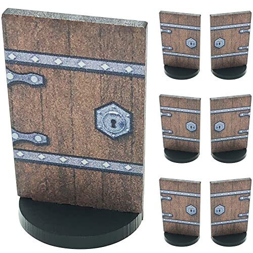 Small Door Markers for D&D Terrain | Full Color Dungeon Doors | 1" Base for DND Battle Grid Maps