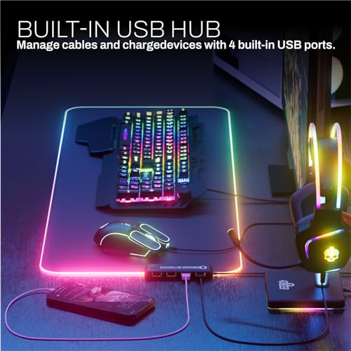 6-Piece Codebreakers RGB Gaming Bundle – Mechanical Keyboard, RGB Mouse & XL Mousepad USB Hub, Gaming Headset w/Stand, Light Strip – PC Game Accessories for Desktop & Laptop