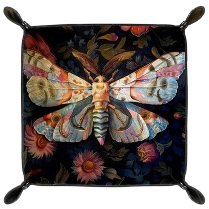 Butterflies Moth Dice Tray Dice Rolling Tray Folding Dice Holder for Dice Games, Like RPG, DND and Other Table Games - color: Multi 2