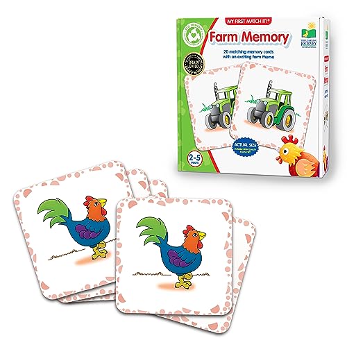 The Learning Journey My First Memory Game - Farm Memory - 20 Card Matching Memory Game - Educational Toddler Gifts for Boys & Girls Ages 2 and Up - Award Winning Learning Toy, Multi - style: Farm
