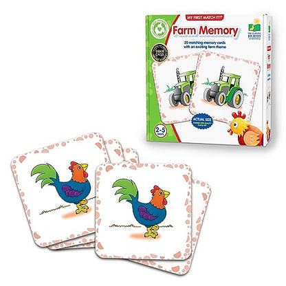 The Learning Journey My First Memory Game - Farm Memory - 20 Card Matching Memory Game - Educational Toddler Gifts for Boys & Girls Ages 2 and Up - Award Winning Learning Toy, Multi - style: Farm