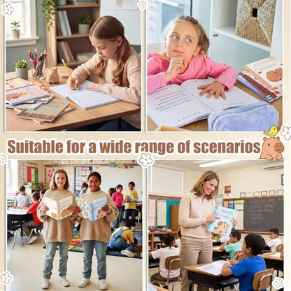 Glenmal 6 Pcs Composition Notebook Wide Ruled Cute Capy Assorted Composition Notebook 110 Page 7-1/2" x 9-1/4" Journal Gift for Back to School First Day of School Students Teacher Capy Lovers - style: Capybara