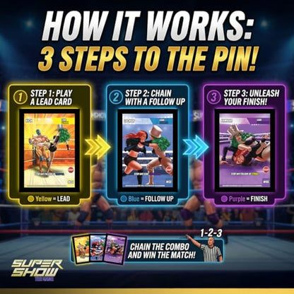 Wrestling Trading Card Game, 4-Player Starter Set, Fun Tabletop Game with Dice & Playing Cards, Collectible Card Game for Ages 13+