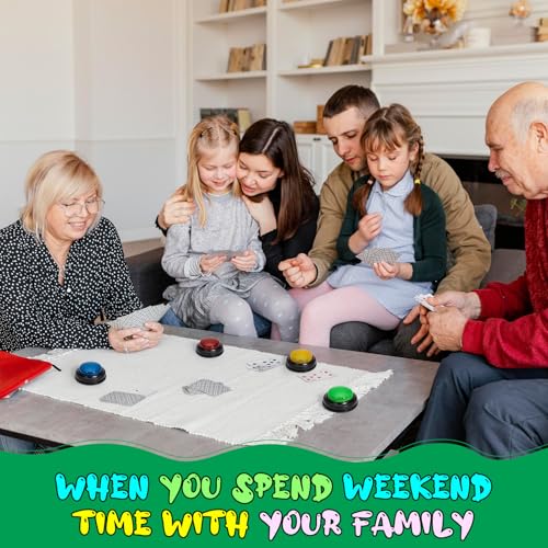 8-Pack Game Buzzers for Trivia Games – Classroom Quiz Buzzers with Lights & Sounds for Learning, Parties & Family Fun