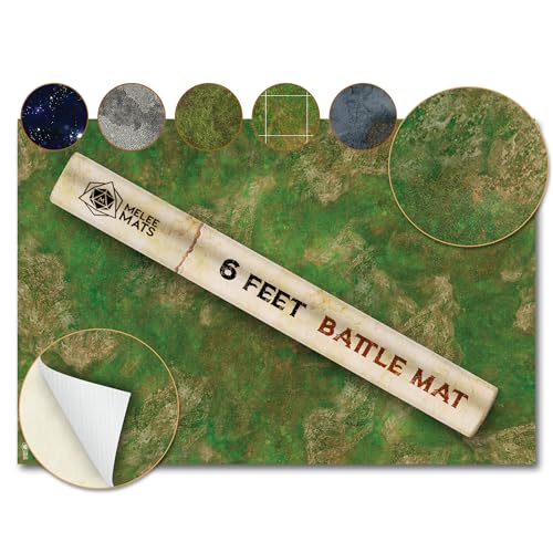 Melee Mats Wargaming Battle Mat, 48"x72" - Terrain for Warhammer 40K, Dungeons and Dragons, Tabletop RPG, Miniatures & Strategy Games - Durable Vinyl Map - color: Grasslands, size: 48"x72