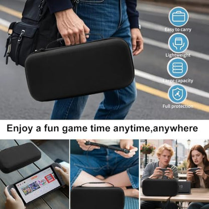 12 in 1 Protection Accessories Kit for Nintendo Switch 2 2025 Model - Carrying Case, Tempered Glass Screen Protector, Crystal Case, Silicone Grip Cover & Thumb Grip Caps | Full Protection Bundle - size: 12 in 1 for Switch 2