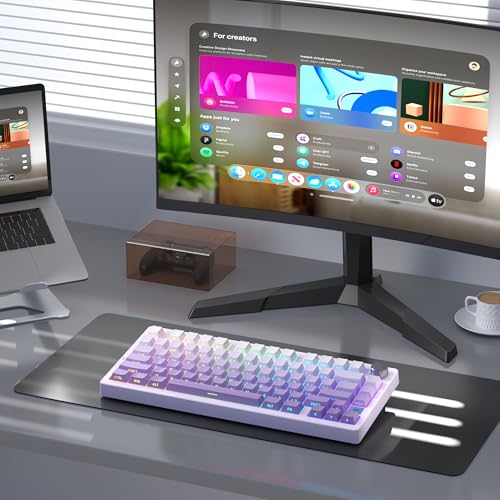 MageGee LIGHT75 Wireless Creamy Keyboard, Tri-Mode Bluetooth/2.4GHz/USB-C RGB Backlit, Gasket Hot Swappable Custom Gaming Keyboard for Win/Mac/PC, with Knob, Side Printed PBT Keycaps, Purple - color: White Purple/Purple Bird Switch