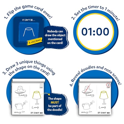 Skillmatics Card & Board Game – It Can't Be, Hilarious Drawing Game | Fast-paced Fun for Families, Parties, Game Nights, Race to Doodle, Gift for Kids, Teens, Adults Ages 7, 8, 9, 10 & Up - style: It Can't Be!