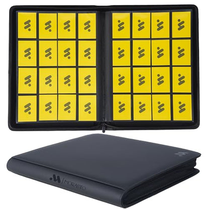 Card Binder 16 Pocket,Trading Card Binder Holds up to 1408 Cards with 44 Sleeves,Zipper Card Holder Album Compatible with TCG/Sports Cards-Black - color: Black