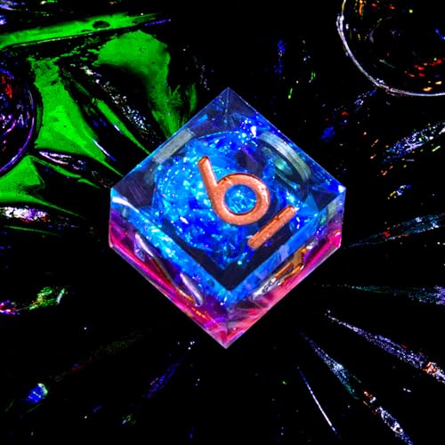 Sharp Edge DND Dice Set Handmade 7 Accessories Dice for Dungeons and Dragons TTRPG Games, Multi-Sided RPG Polyhedral Resin Sharp Edge Dice Roleplaying Games - color: Blue Red
