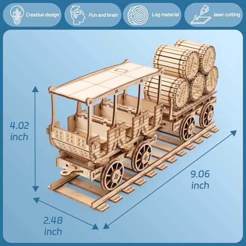 3D Wooden Puzzles Wine Truck DIY Model Kits | For Adults, Brainteaser, Christmas Gift - style: Wine Truck