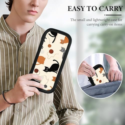 Protective Carrying Case Compatible with Switch, Travel Game Console Holder Bag with 15 Game Cartridges, Beige Cat Hard Shell Pouch - color: Color(81)