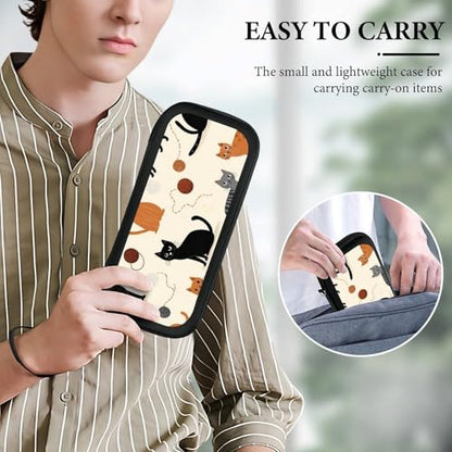 Protective Carrying Case Compatible with Switch, Travel Game Console Holder Bag with 15 Game Cartridges, Beige Cat Hard Shell Pouch - color: Color(81)