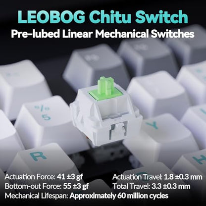 LINGBAO K98 - 96% Mechanical Keyboard Wireless,10000mAh Battery,Wireless Gaming Keyboard BT5.0/2.4G/USB-C, Gasket Hot Swappable,RGB Backlit, Creamy Sounding Keyboards with Number Pad for Win/Mac/PC - color: K98 | 10000mAh | White Blue Grey