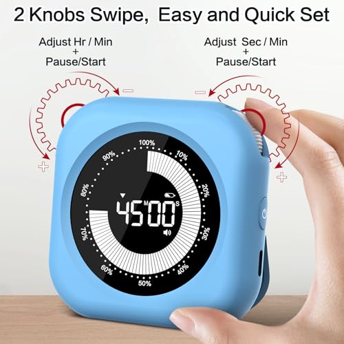 Visual Timer for Kids Rechargeable,10-Hour Digital Timer,Magnetic Timer with Visual Time Bars Design,3 Brightness/3 Volume Adjustable,Countdown/up Timers for Classroom Study Game Gym Kitchen Office