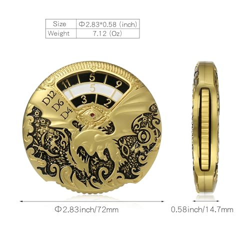 Dragon Roulette Spinner Dice DNDND 7-in-1 Fidget Spinner Metal DND Dice Set with Luxurious Gift Box for Dungeons and Dragon and Tabletop Game (Gold with Black) - color: Dragon Gold