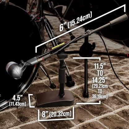 Shure by Gator Compact, Low Profile Mic Stand with Single-Section Boom; (SH-DESKTOP2) - style: Single Section Boom