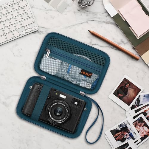 Canboc Carrying Case for Fujifilm X100V/ X100VI/ X100F/ X100S/ X-E5 Digital Camera, Zipper Mesh Pocket fit USB Cable, Blue (Case Only) - color: Blue