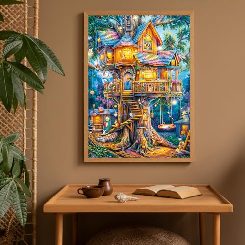 Puzzles for Adults 1000 Pieces, Elf Tree Jigsaw Puzzle with 1:1 HD Poster, Perfect Interlocking No Dust, Stress Relief Ideal Gift for Family Games - color: Elf Tree