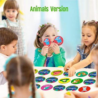SpriteGru Memory Matching Game, 72 PCS Animal Matching Cards for Toddlers 36 Pairs Memory Cards for Preschool 4 5 6 Years Old - style: Animal Theme