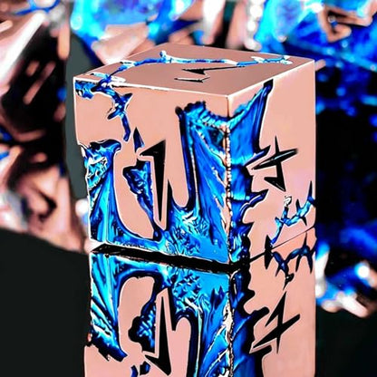 Blue Dragon Metal DND Dice Set, 7 Piece Weighted Polyhedral RPG Dice for Dungeons and Dragons, Balanced Zinc Alloy Tabletop D&D Dice with Storage Gift Case for Pathfinder MTG Games - color: Rose Gold