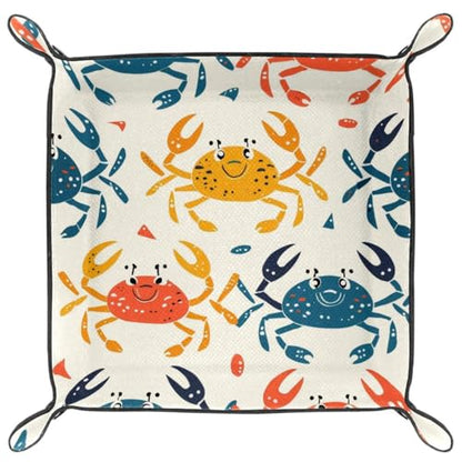 Colorful Crabs Dice Tray Dice Rolling Tray Folding Dice Holder for Dice Games, Like RPG, DND and Other Table Games - color: Multi 14