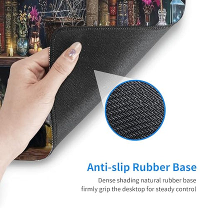 Bookshelf Gothic Gaming Mouse Pad Extended Large Mouse Mat 31.5 X 11.8 Inch Nonslip Rubber Base Long Desk Pad Stitched Edges Mousepad Mice Pad for Office Home Game - color: Bookshelf Gothic
