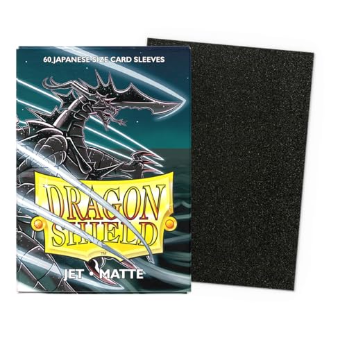 Dragon Shield | Japanese Size Card Matte Sleeves | 60 CT - Smooth & Tough Premium TCG Sleeves - Compatible with Yu-Gi-Oh, Naruto, Cardfight & Vanguard | Jet - color: Jet Matte