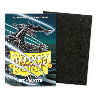 Dragon Shield | Japanese Size Card Matte Sleeves | 60 CT - Smooth & Tough Premium TCG Sleeves - Compatible with Yu-Gi-Oh, Naruto, Cardfight & Vanguard | Jet - color: Jet Matte