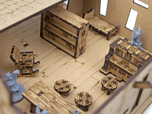 TowerRex Bar Furniture D&D Scatter Terrain Set for 28mm Miniatures, Dungeons and Dragons, Warhammer, Pathfinder DND Miniatures