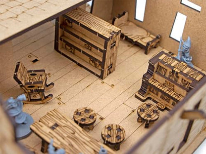 TowerRex Bar Furniture D&D Scatter Terrain Set for 28mm Miniatures, Dungeons and Dragons, Warhammer, Pathfinder DND Miniatures