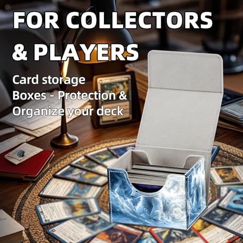 Trading Card Storage Box, Holds 100+ for MTG Cards, PU Leather with Magnetic Closure, Magical White Polar Bear Cub Durable Deck Box for Magic the Gathering, Trading Card Games - color: Magical White Polar Bear Cub