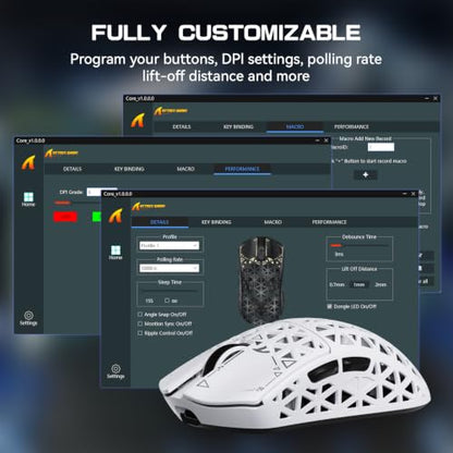 ATTACK SHARK R5Ultra 8K Carbon Fiber Wireless Gaming Mouse, White | 42K DPI,PAW3950 MAX Sensor,39g Ultra-Lightweight,Nordic 52840 MCU Chip,Wired/BT/2.4GHz Wireless Programmable Mice for PC/Mac - color: White