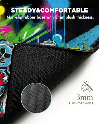 Mouse Pad, Desk Mat, 31.5x11.8in Large Mousepad, Game Console | Desk Pad with Stitched Edge & Rubber Non-Slip Bottom, Gaming Mouse Pad, Extended Mousepad for Home, Office - color: Game Console