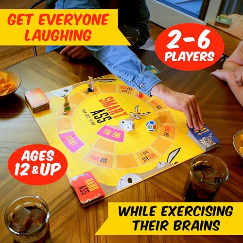University Games, Smart Ass Trivia The Ultimate Who, What, Where Party Game , for Families and Adults Ages 12 and Up and 2 to 6 Players