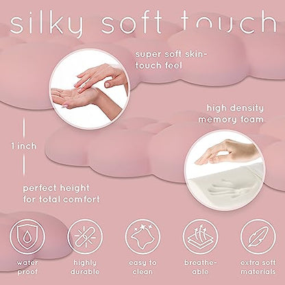 Pink Cloud Keyboard Wrist Rest – Create-ables Qloud Pink Wrist Rest for Computer Keyboard and Mouse, Ergonomic Memory Foam Wrist Pad with Non-Slip Base, Includes Cloud Mouse Pad - color: 06 Pastel Pink