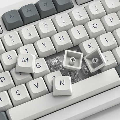 dagaladoo Retro PBT keycaps Set, XDA Profile Keyboard Keycaps | Dye Sublimation,Retro White/Grey Custom keycaps for 60% 65% 75% 100% Cherry-MX switch Mechanical Keyboard - color: Retro Grey (XDA)