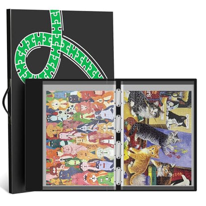 Nariolar 1000-Piece Puzzle Storage Folder | Portable Large Jigsaw Puzzle Organizer with 15 HD Pockets, Holds 30 Puzzles, Dustproof & Protective Accessory - style: 1000pcs-ring Binder
