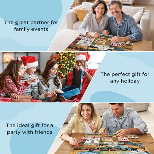 500 Pieces Puzzle for Adults, Retro Train Jigsaw Puzzles for Adult, Countryside Town Jigsaw Puzzle 500 Pieces for Adults Seniors, Challenging Game Home Decor Birthday Gift Toy 20.5 * 15 in - style: Retro