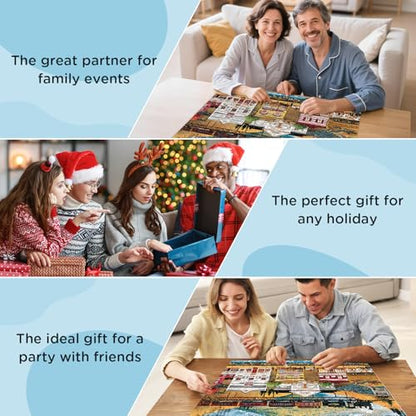 500 Pieces Puzzle for Adults, Retro Train Jigsaw Puzzles for Adult, Countryside Town Jigsaw Puzzle 500 Pieces for Adults Seniors, Challenging Game Home Decor Birthday Gift Toy 20.5 * 15 in - style: Retro