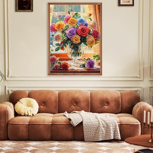 500 Piece Puzzles for Adults, Flower Jigsaw Puzzle 500 Piece for Adults Kids Seniors, Recycled Cardboard Large Piece Puzzle 500, Family Puzzles Great Gift for Mom Dad Family Friends 20.5 x 15 in - style: Flower Puzzle