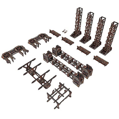 TinkerTurf Sci-Fi Terrain: MagLev Depot v2, Abandoned Theme, Sturdy, Affordable, Great-Looking Full-Color Terrain, Quick and Easy to Assemble, Virtually Limitless Setups - style: Abandoned