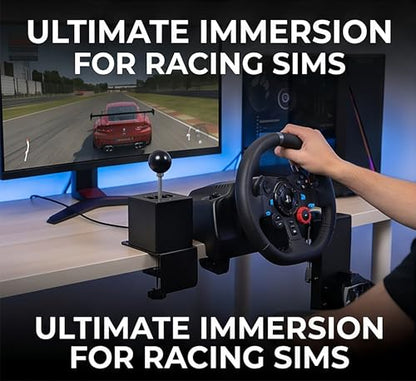 PC USB Racing Simulator Shifter, 7+R H-Pattern Gear Shifter, Plug and Play Manual Gear Shifter Compatible with Logitech G29/G27/G25/G920, Thrustmaster T300RS/GT for PC Windows 7/8/10/11 Sim Racing Games