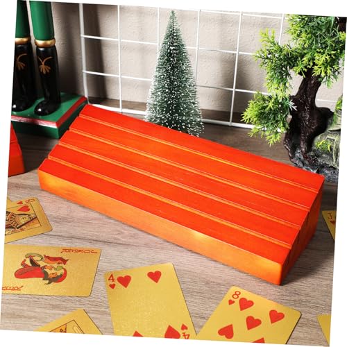 2pcs Wooden Playing Card Holders Base Card Stand for Games Versatile Display for Business and Photos Elegant Design for Ages