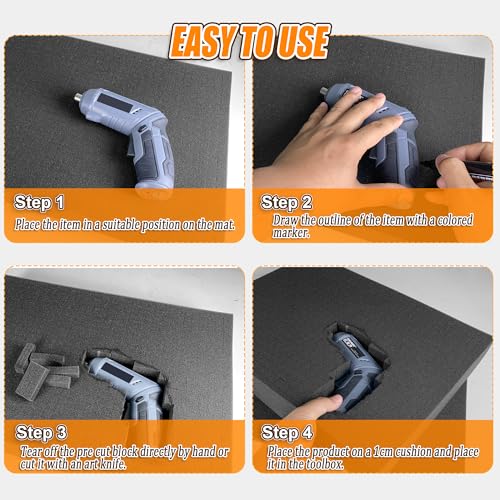 Pick Apart Foam Insert- 3 PCS and Foam Pads- 3 PCS Pluck Pre Cubed Insert Pre Separated Cube Sheet with Bottom Use for Interlocking Cases Tool Box Board Storage Drawer Pad- 12in*12in - style: 12IN*12IN/6PCS