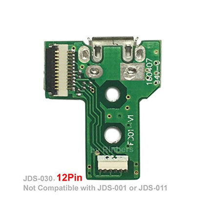Pack of 2 JDS-030 Replacement Charging Port Micro USB Adaptor Charger Socket Circuit Board with 12 Pin Flex Cable