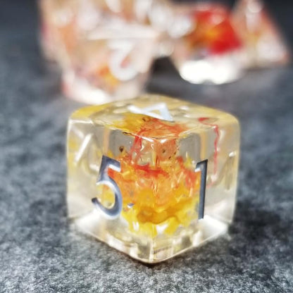 Sage’s Portal Cantrips DND Dice Set - Round Edge Resin 7-PC Polyhedral DND Dice Set for Dungeons and Dragons D&D RPG Tabletop TTRPG (Mystic Saffron) - color: Mystic Saffron