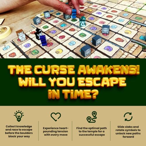 Mayan Curse – Thrilling Puzzly Board Games for Adults & Kids, Strategic Family Games for Game Night, Party Game with Fantasy, Adventure & Suspense, Ideal Gift for Boardgame Lovers